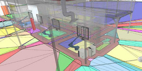 BIM Modell einer Fabrik mit Roboterfertigung